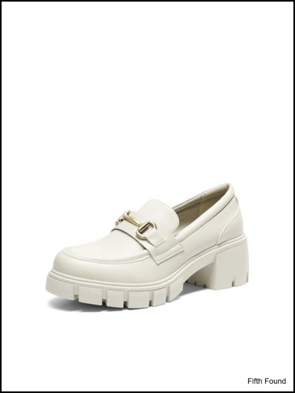 Chunky Platform Loafers Faux Leather Slip-On Dress Shoes